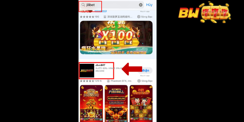 Click on the "Download App Now" button at the top left of the screen, then select "JILI BET".